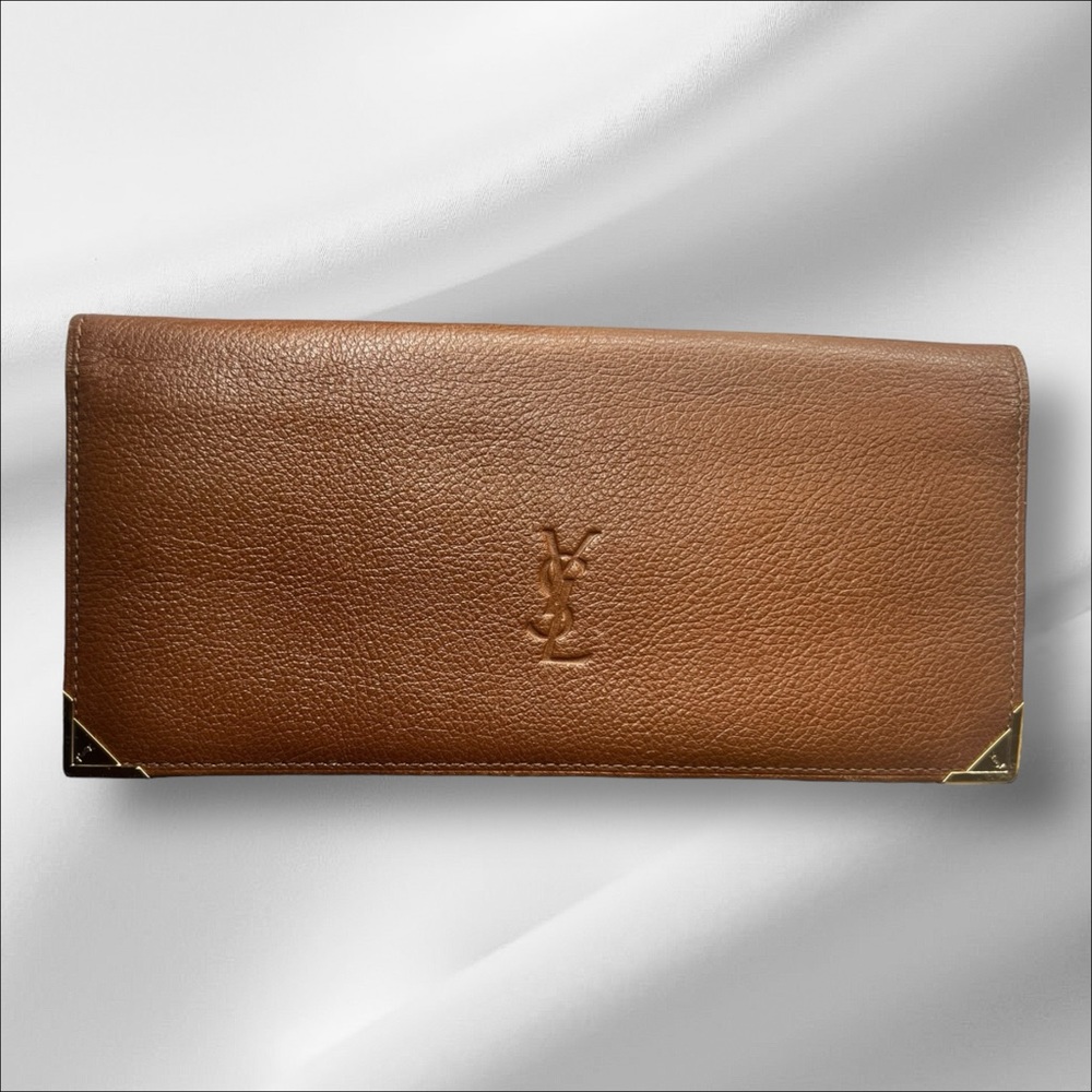 YSL Brown Leather Wallet